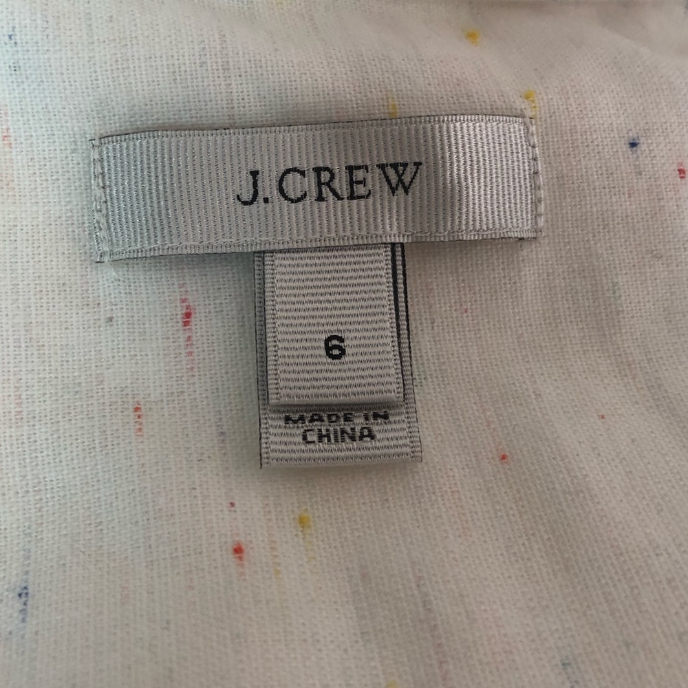 J.Crew White/Multi Colored Button Down - image 4